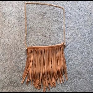 H&M tan fringe shoulder bag